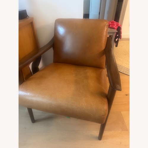 Used West Elm Light Brown Leather Accent Chairs for sale on AptDeco