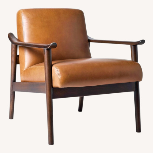 Used West Elm Light Brown Leather Accent Chairs for sale on AptDeco