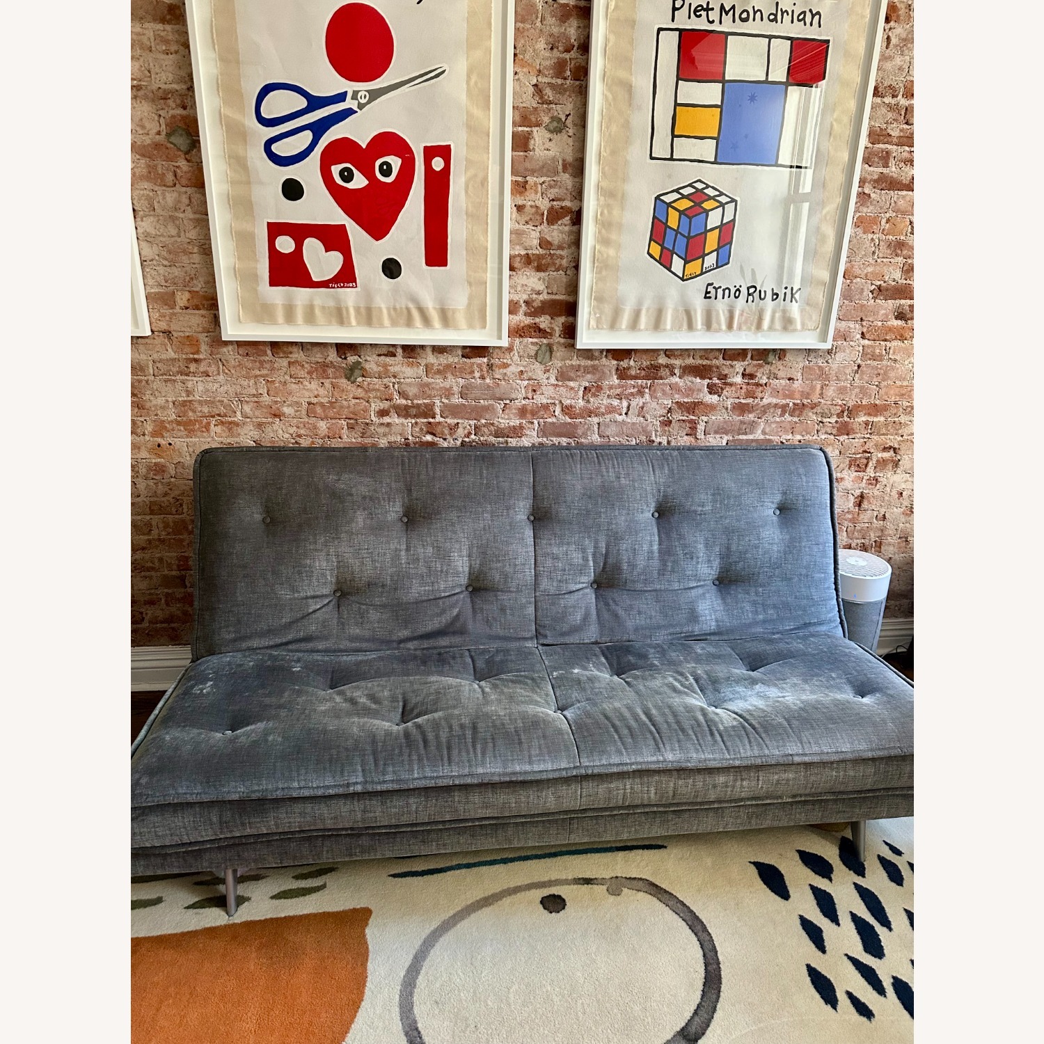 Ligne Roset Dark Gray Fabric Sleeper Sofa - image-2