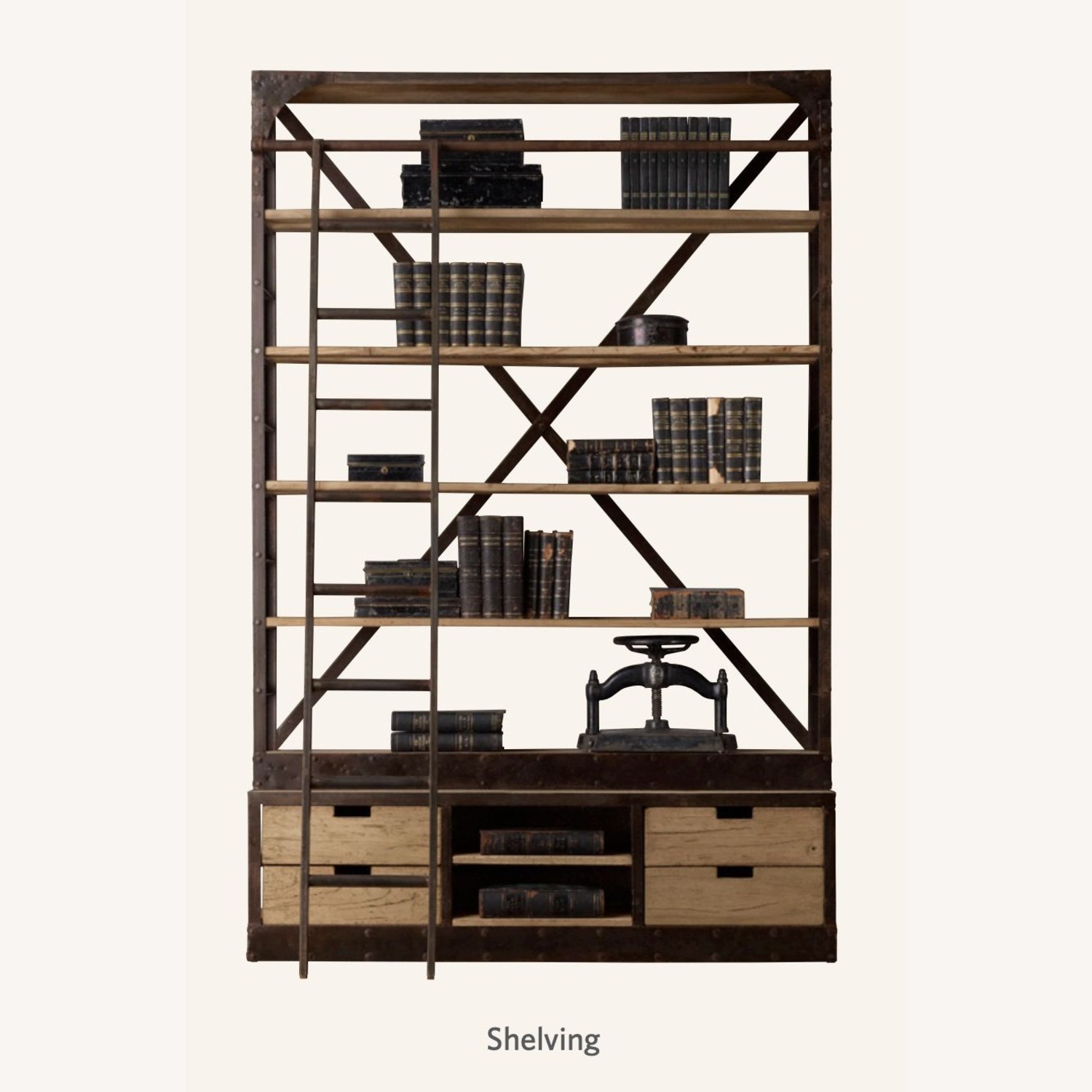 1950s Dutch Shipyard Triple Shelving - image-1