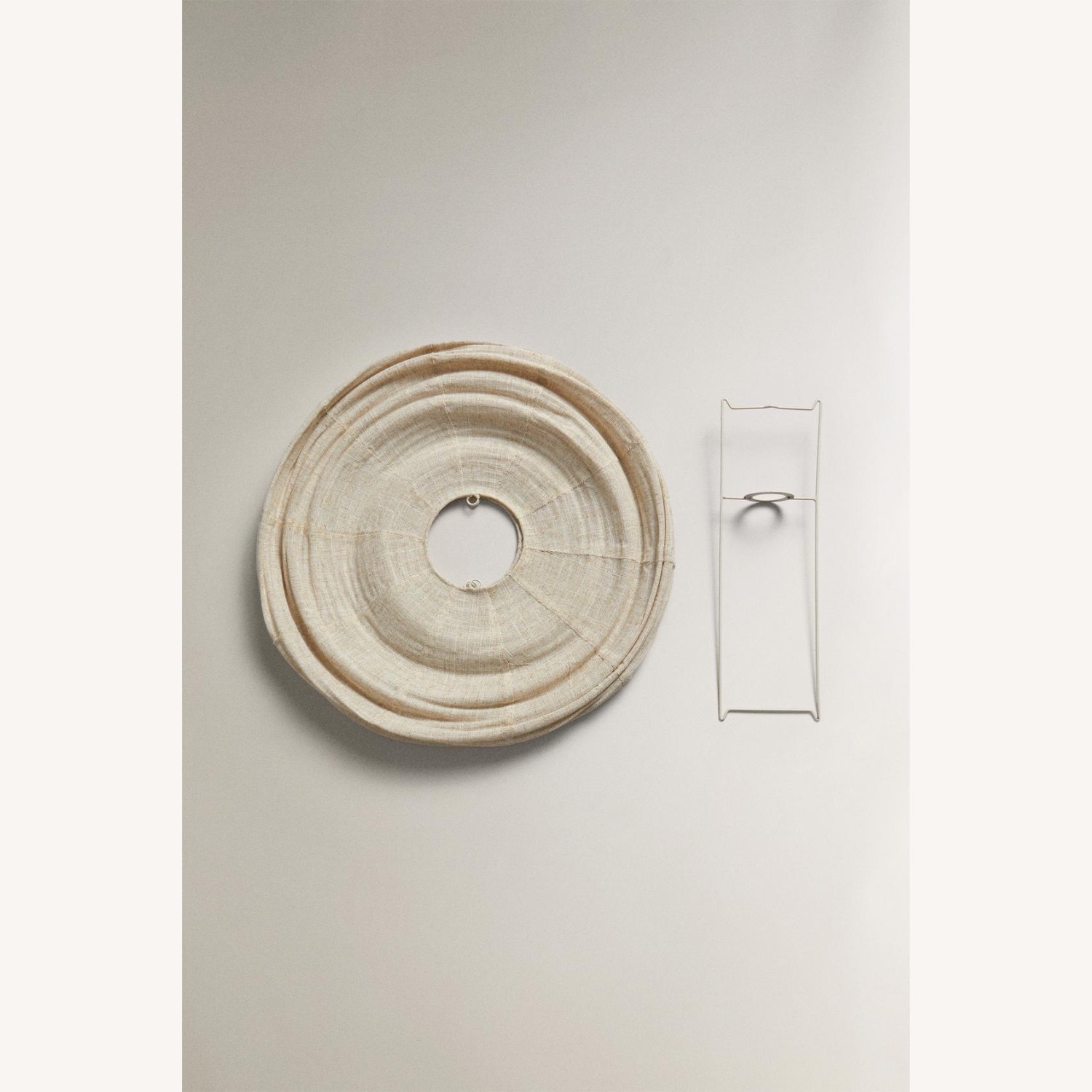 Zara Home Natural Linen Ceiling Lamp - image-4