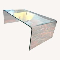 Midcentury Postmodern Glass Waterfall Coffee Table