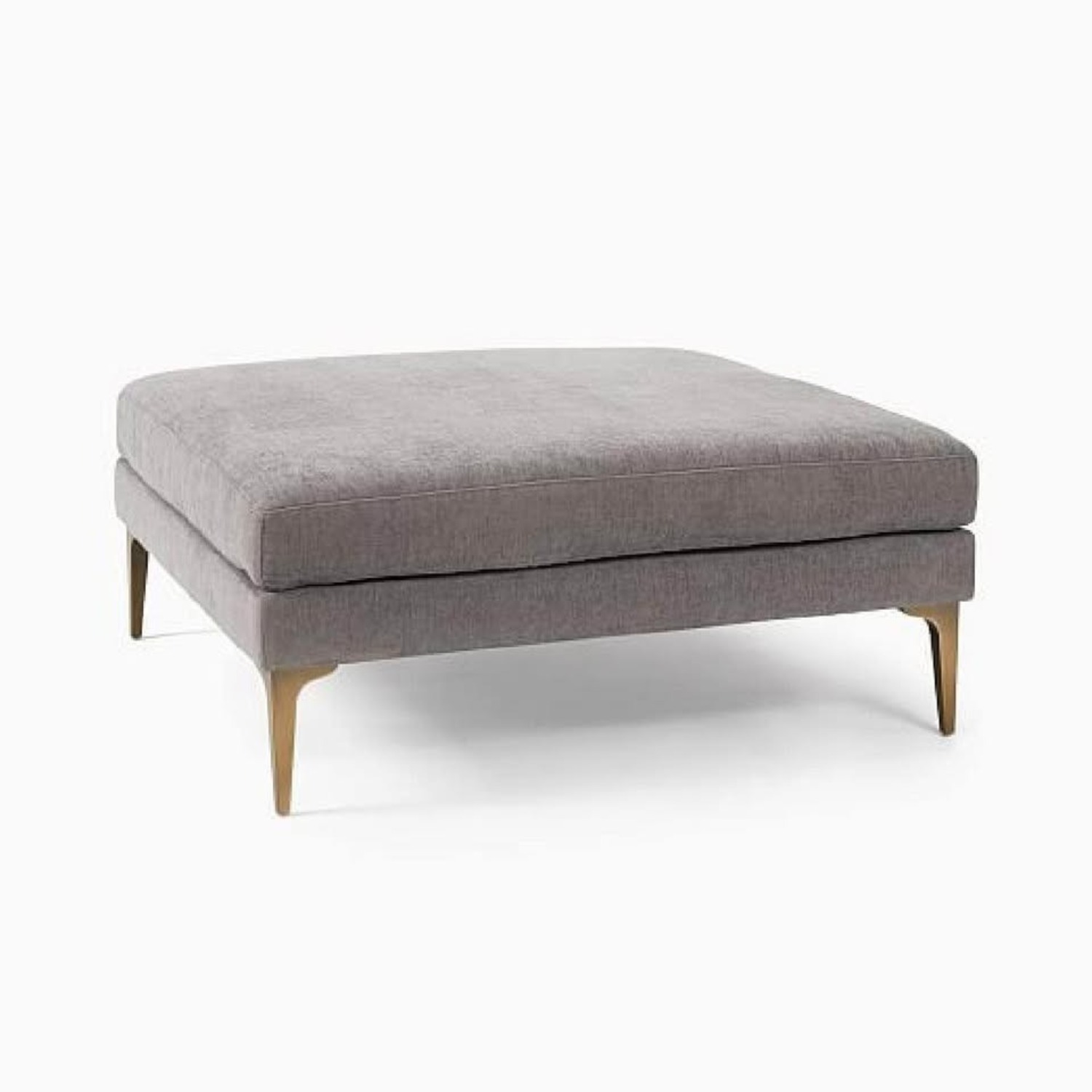 West Elm Andes Dark Gray Ottoman - image-1