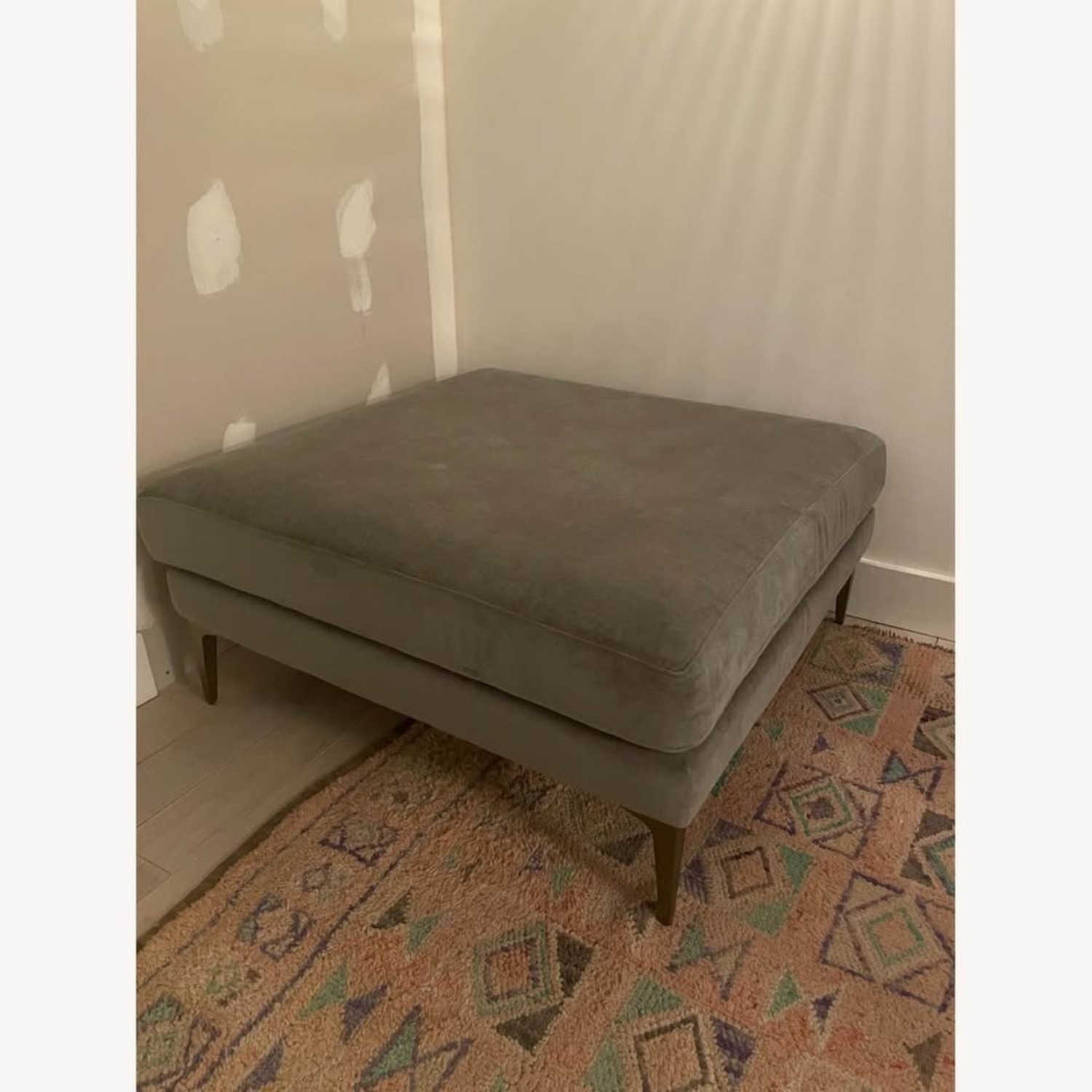 West Elm Andes Dark Gray Ottoman - image-2