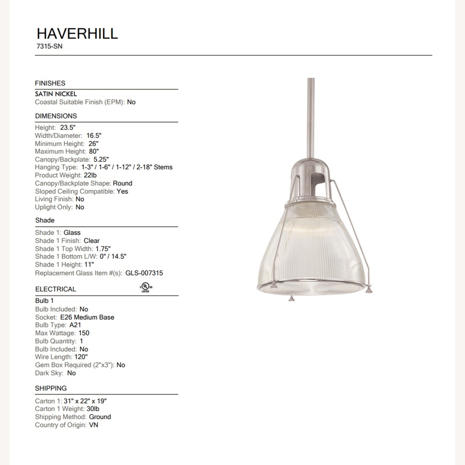 Hudson Valley Lighting Haverhill Ceiling Lamp - image-1