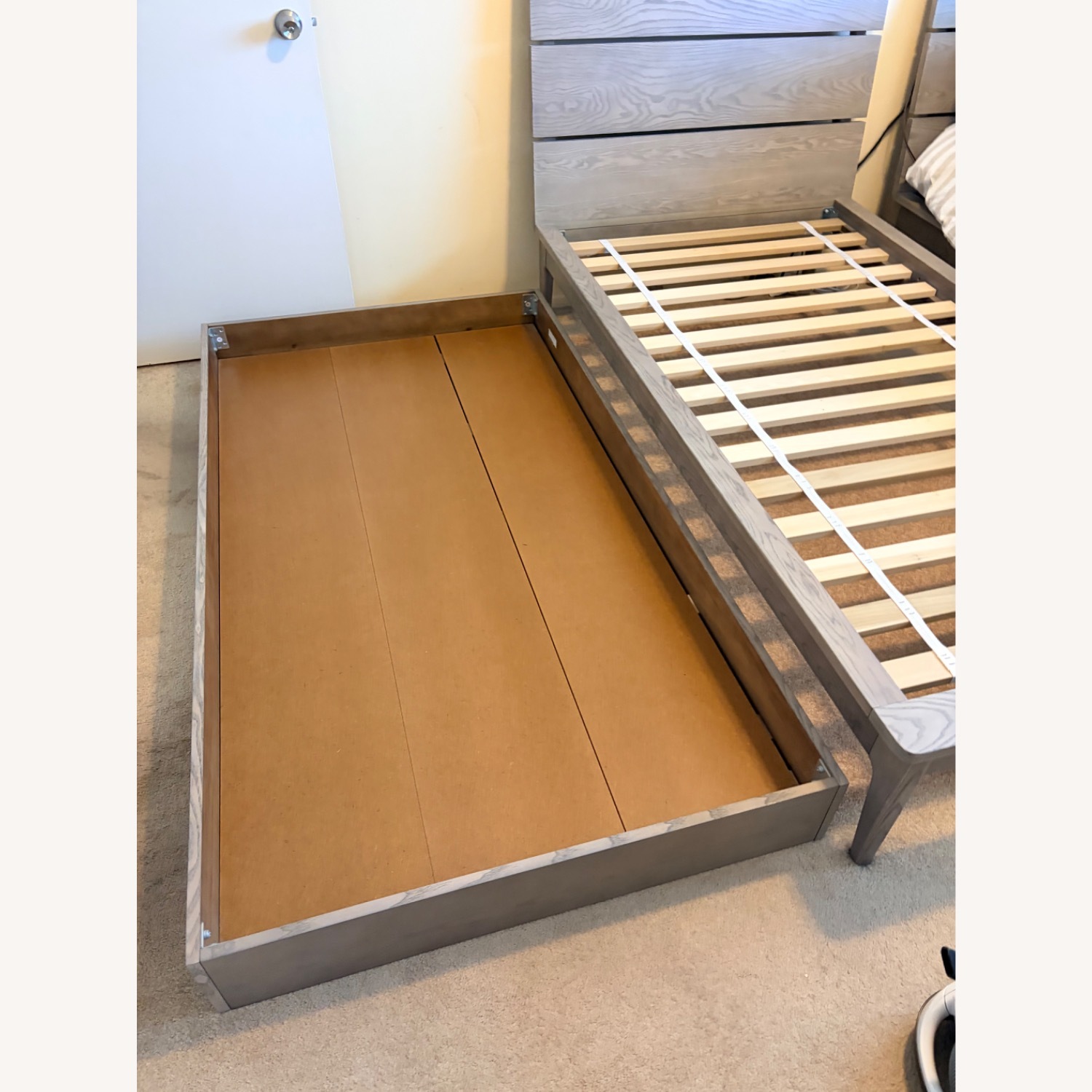 Crate & Kids Wrightwood Light Gray Wood Twin Bed - image-3