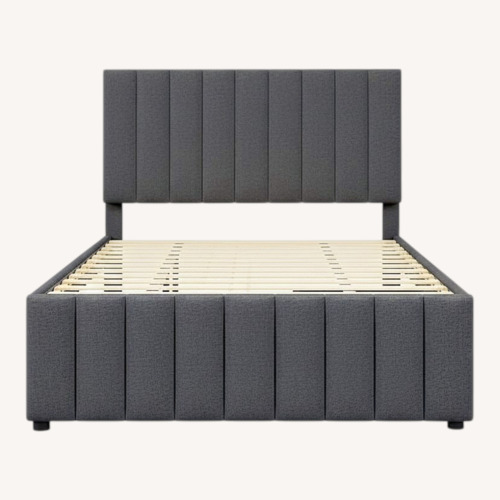 Used Light Gray Fabric Twin Bed for sale on AptDeco