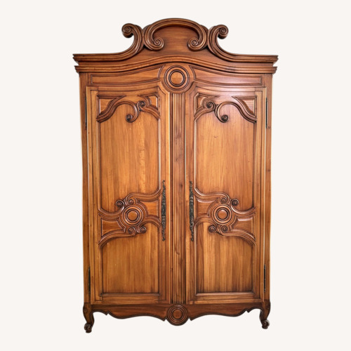 Used Solid Wood Antique Inspired Armoire for sale on AptDeco