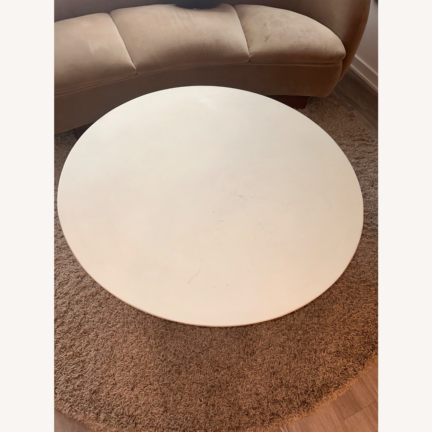 Crate & Barrel White Sayulita Ivory Concrete Table - image-5