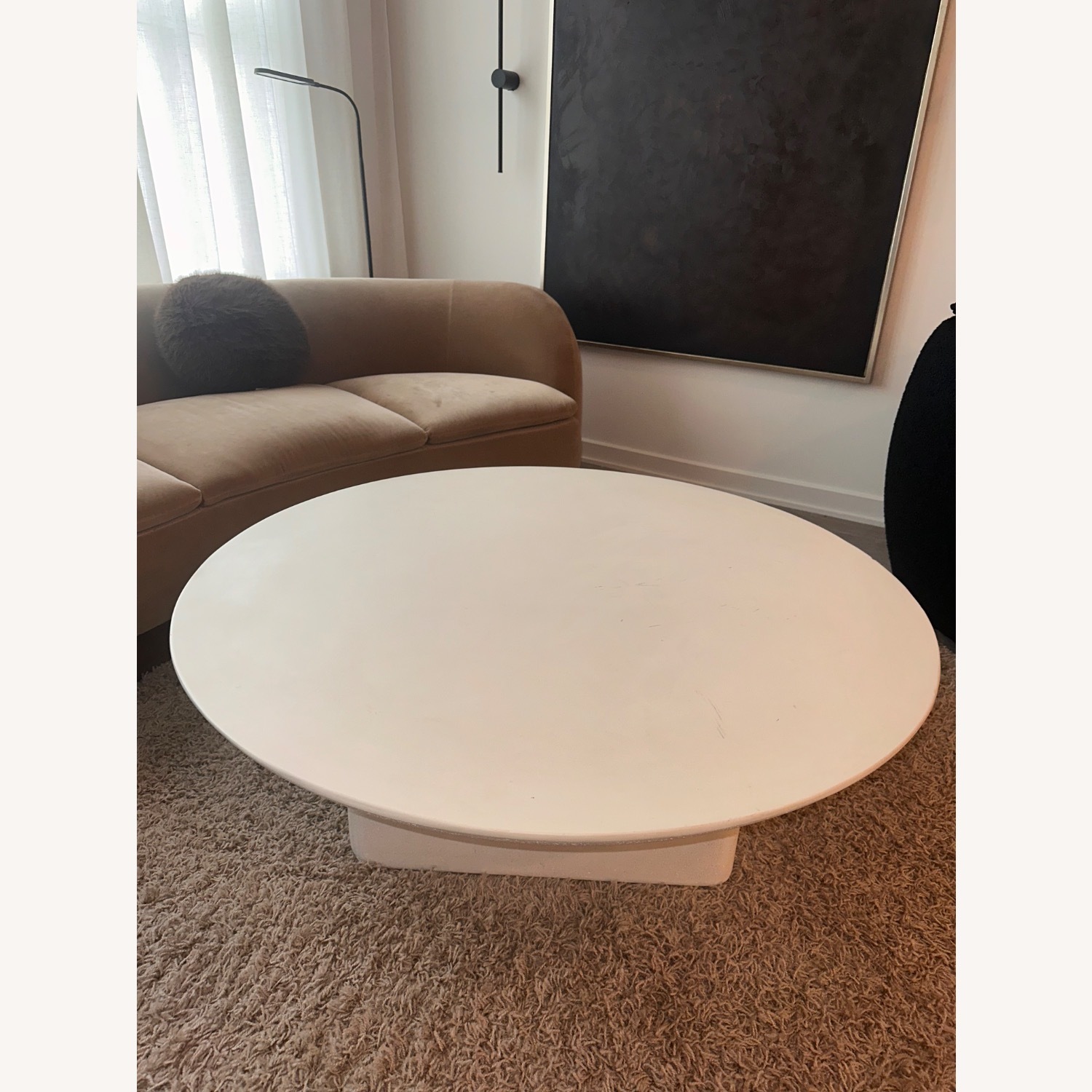 Crate & Barrel White Sayulita Ivory Concrete Table - image-2