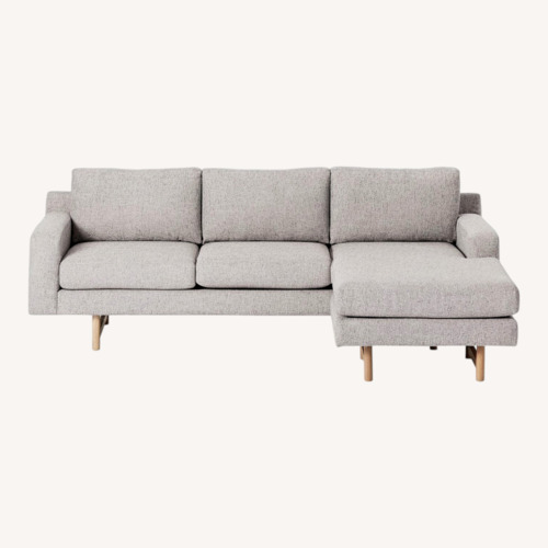Used West Elm Eddy Light Gray 2 Piece Sectional for sale on AptDeco