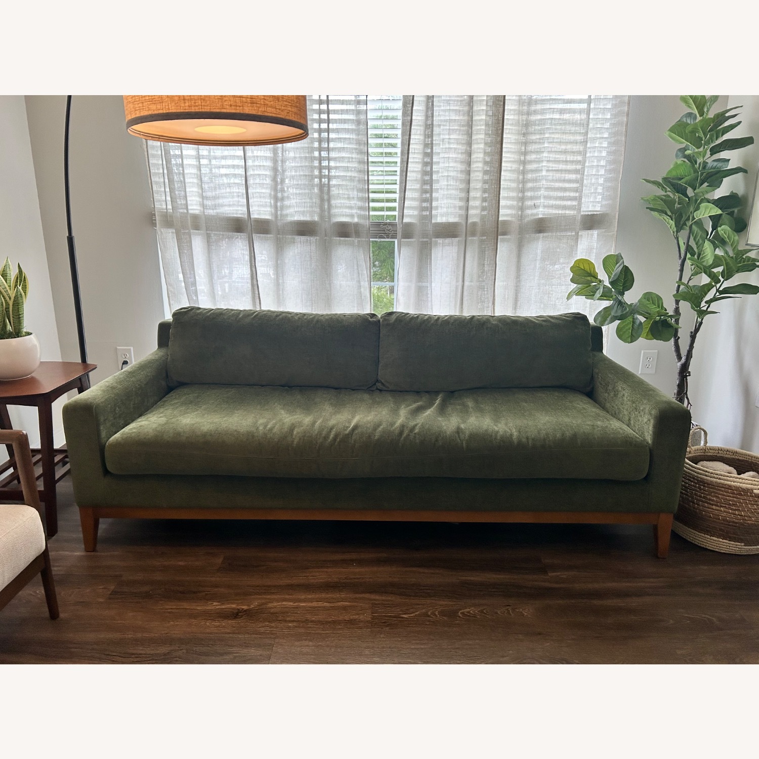 Poly and Bark Zyon Green Velvet 3+ Seater Sofa - image-2