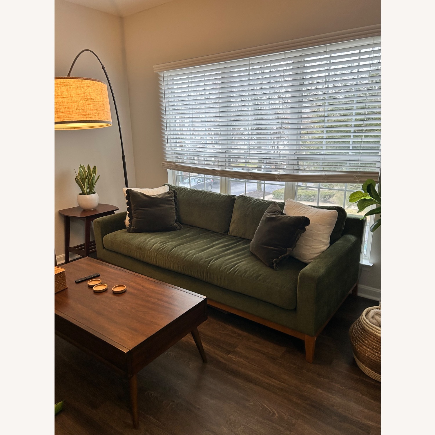 Poly and Bark Zyon Green Velvet 3+ Seater Sofa - image-2