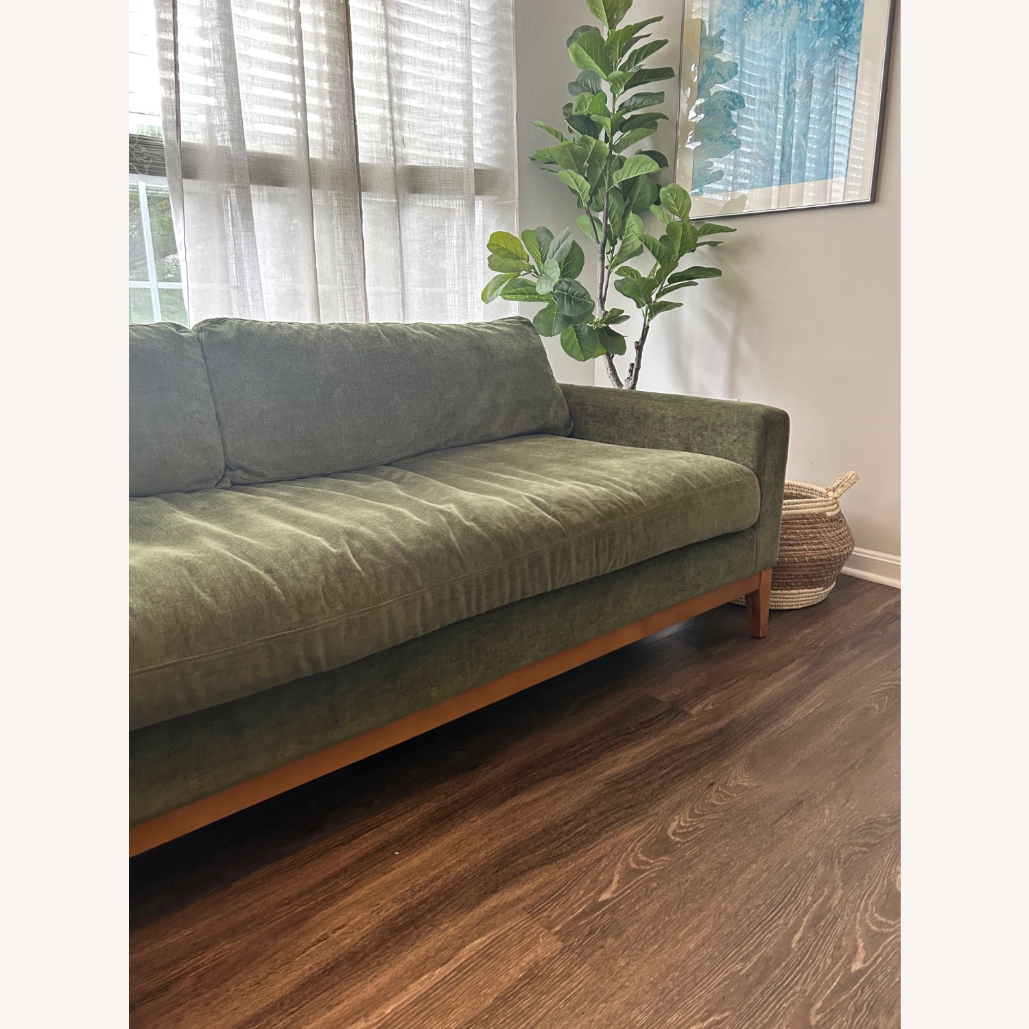 Poly and Bark Zyon Green Velvet 3+ Seater Sofa - image-3