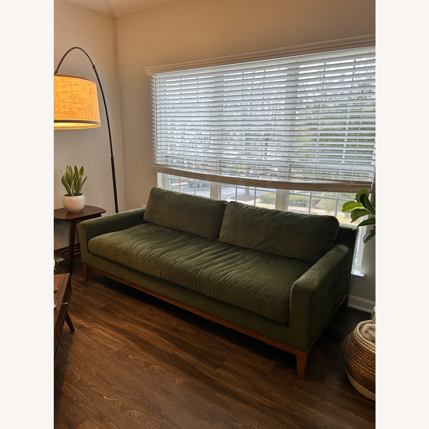 Poly and Bark Zyon Green Velvet 3+ Seater Sofa - image-1