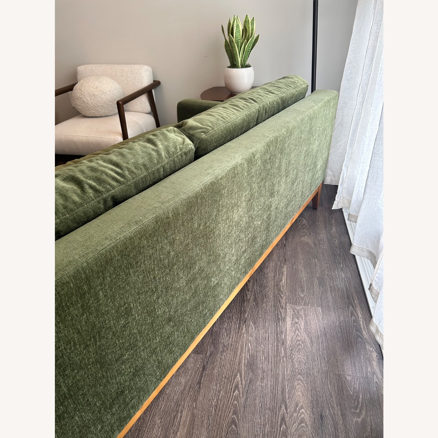Poly and Bark Zyon Green Velvet 3+ Seater Sofa - image-4