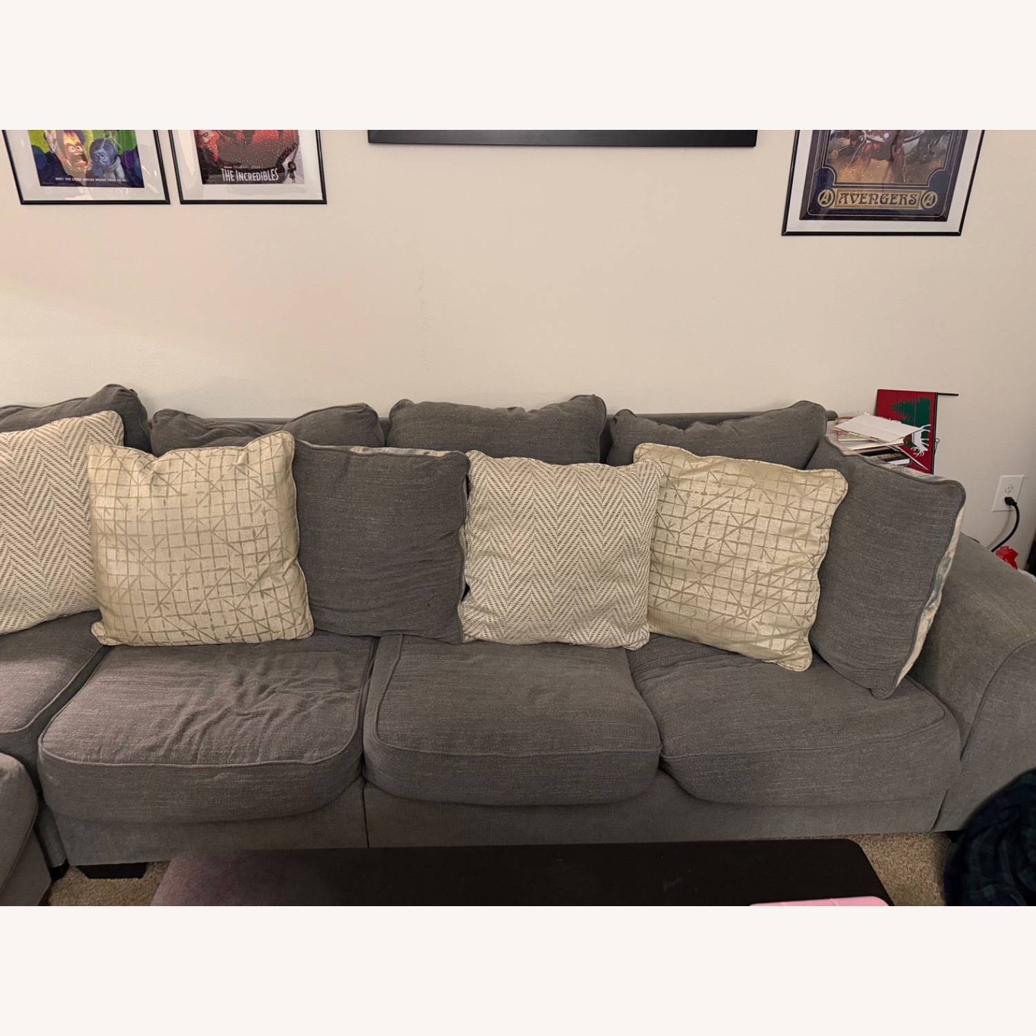 Light Gray Fabric 2 Piece Sectional - image-2