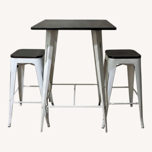 Used Dark Brown Metal/Wood Dining Set for sale on AptDeco