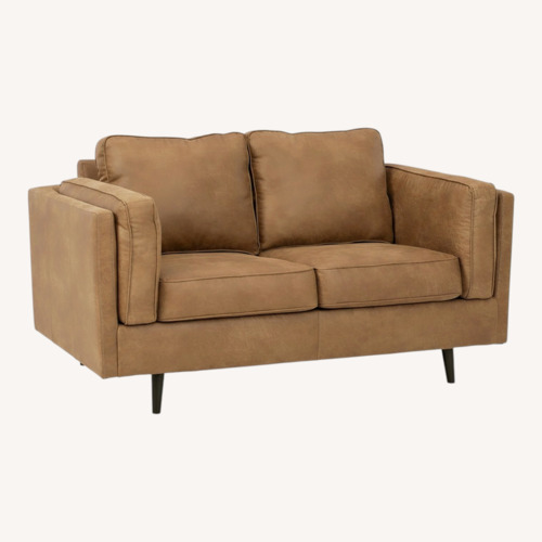 Used Ashley Furniture Carmel Leather Loveseat for sale on AptDeco