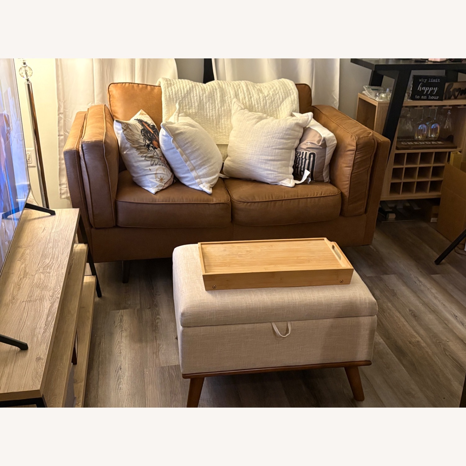 Ashley Furniture Carmel Leather Loveseat - image-1