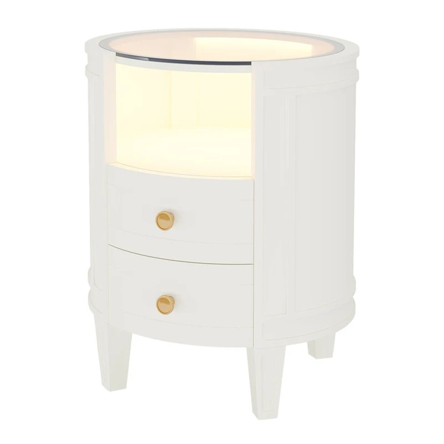 2-Drawer Nightstand with LED Light - image-6