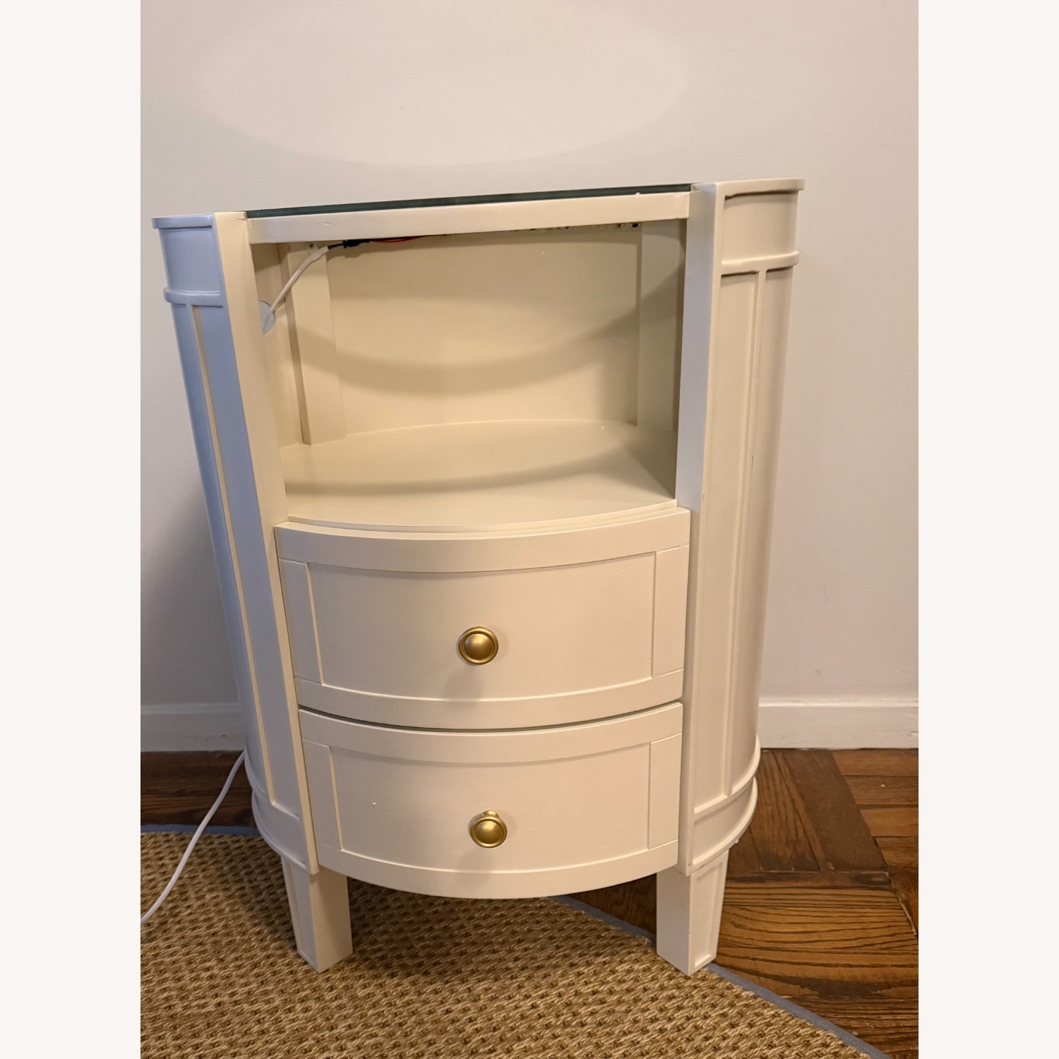 2-Drawer Nightstand with LED Light - image-1
