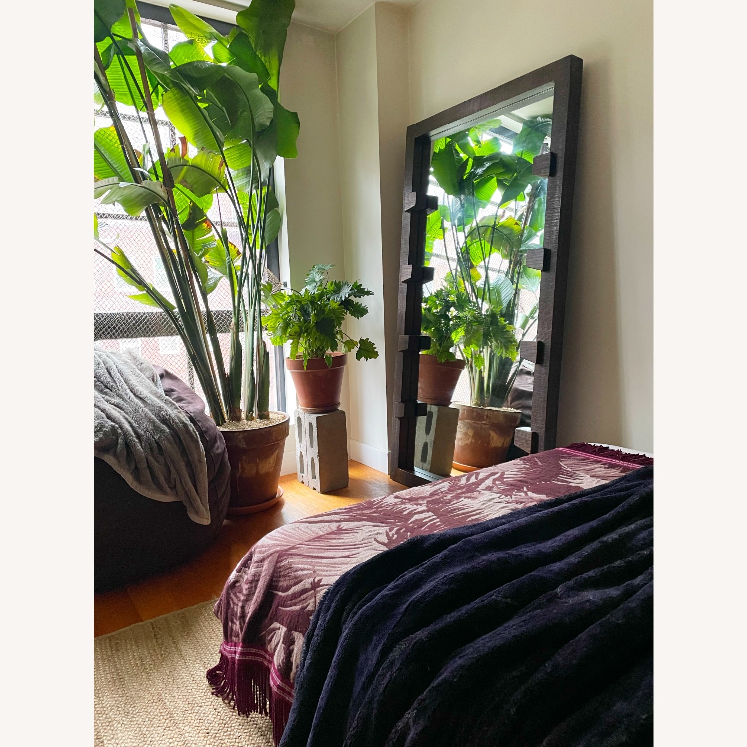 Crate & Barrel Stilt Dark Brown Wood Floor Mirror 44"x81" - image-3