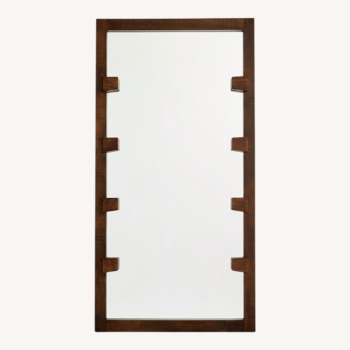 Used Crate & Barrel Stilt Dark Brown Wood Floor Mirror 44"x81" for sale on AptDeco
