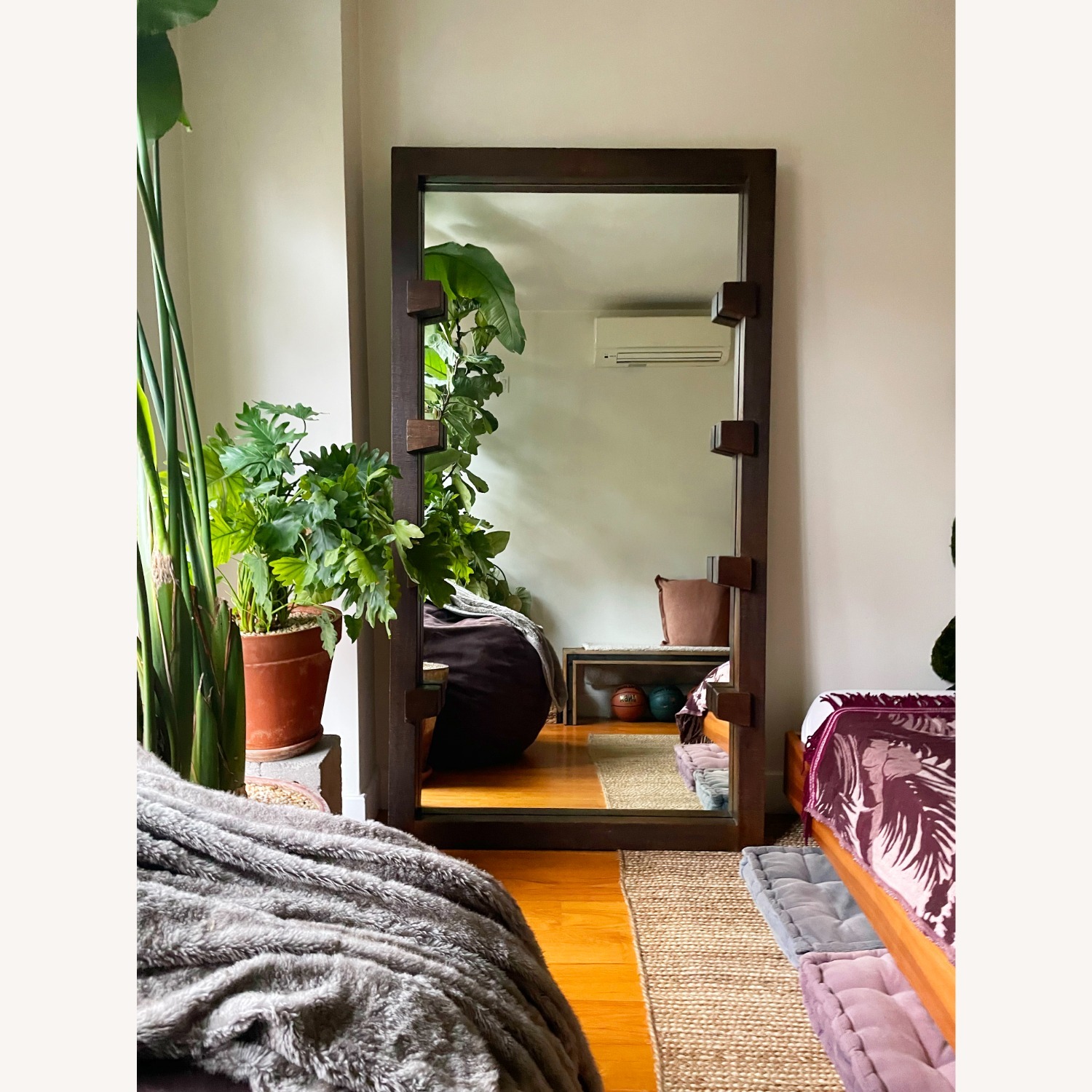 Crate & Barrel Stilt Dark Brown Wood Floor Mirror 44"x81" - image-2