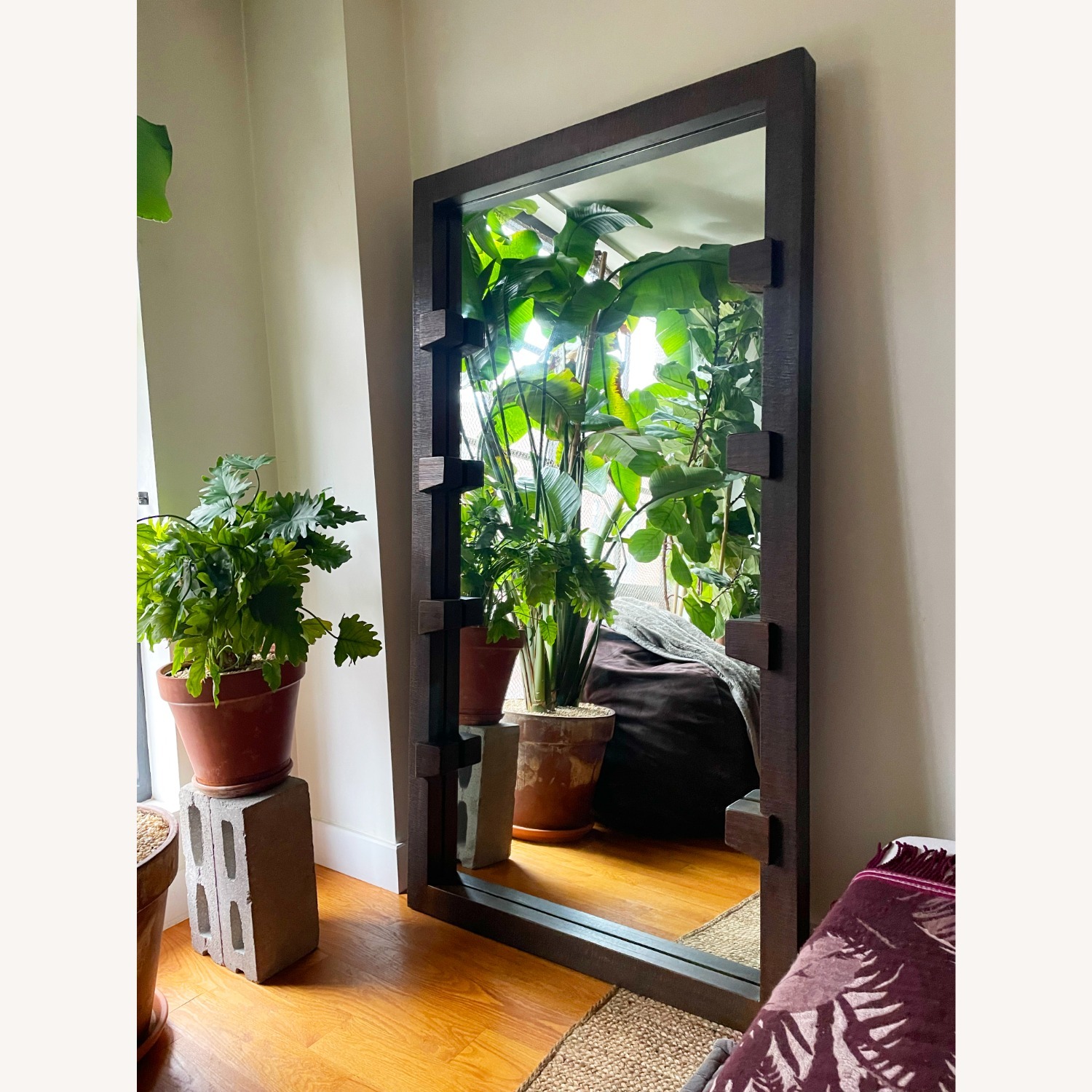 Crate & Barrel Stilt Dark Brown Wood Floor Mirror 44"x81" - image-6