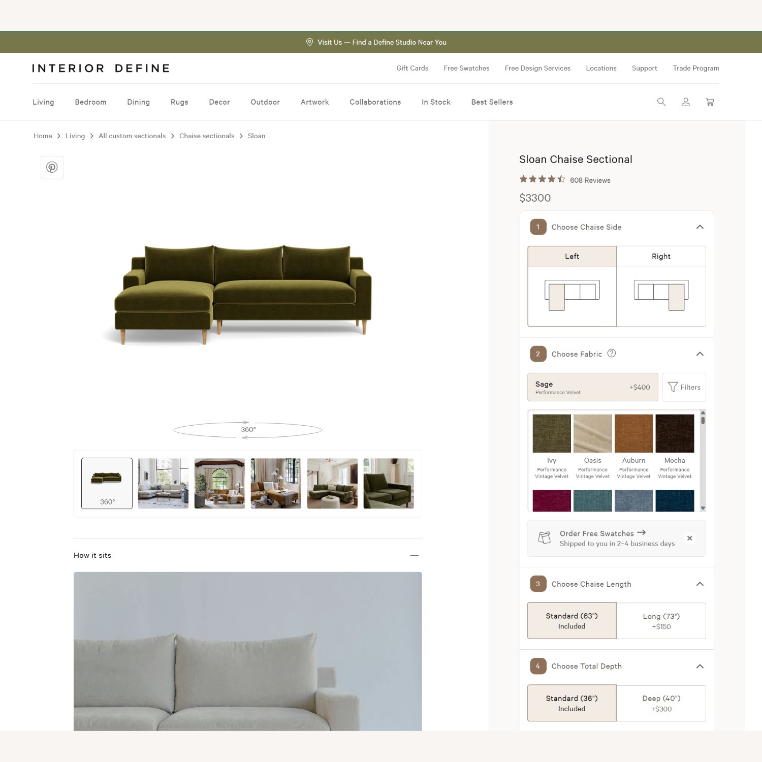 Interior Define Sloan Sectional Chaise - image-6