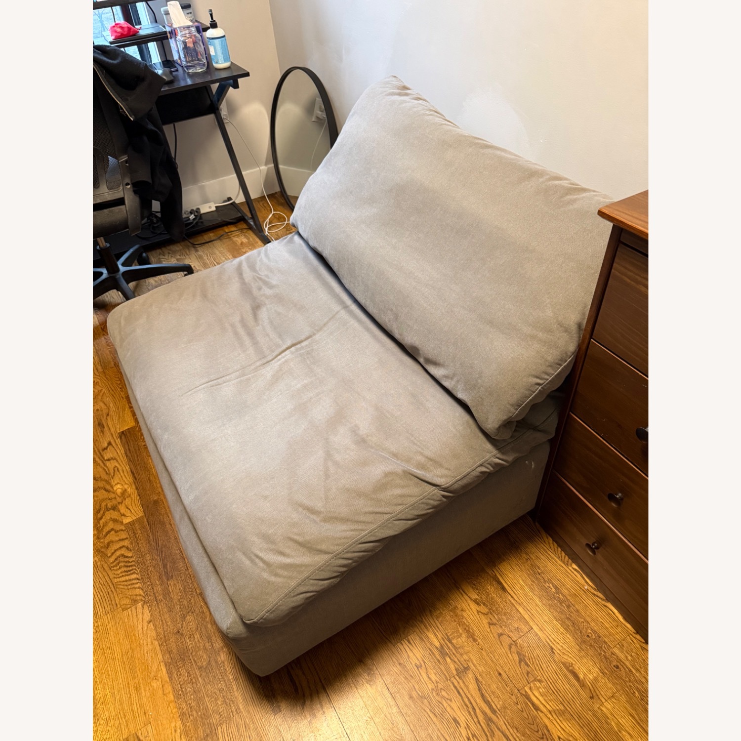 Bob's Discount Furniture Dream Gray Armless Chair - image-2