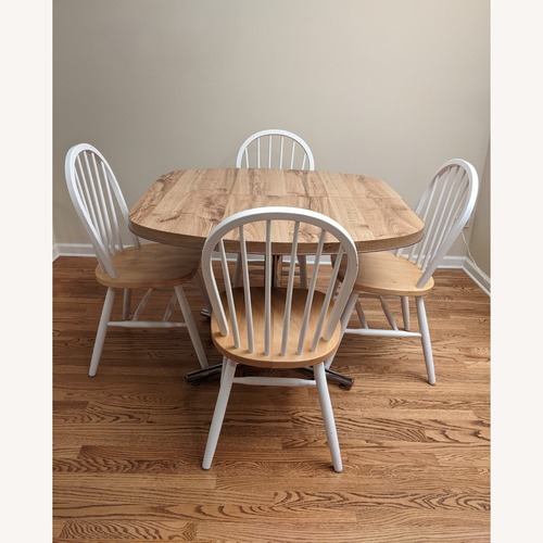 Used Wood and Metal Dining Set for sale on AptDeco