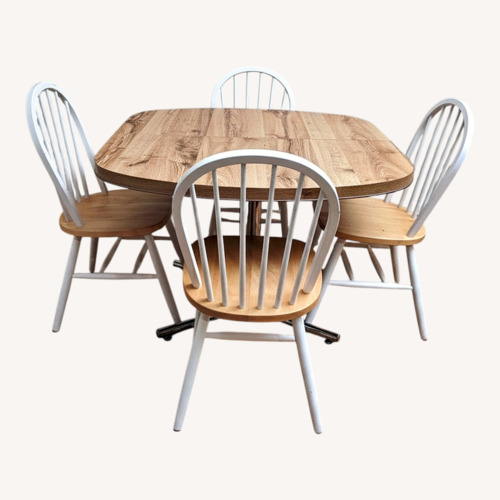 Used Wood and Metal Dining Set for sale on AptDeco