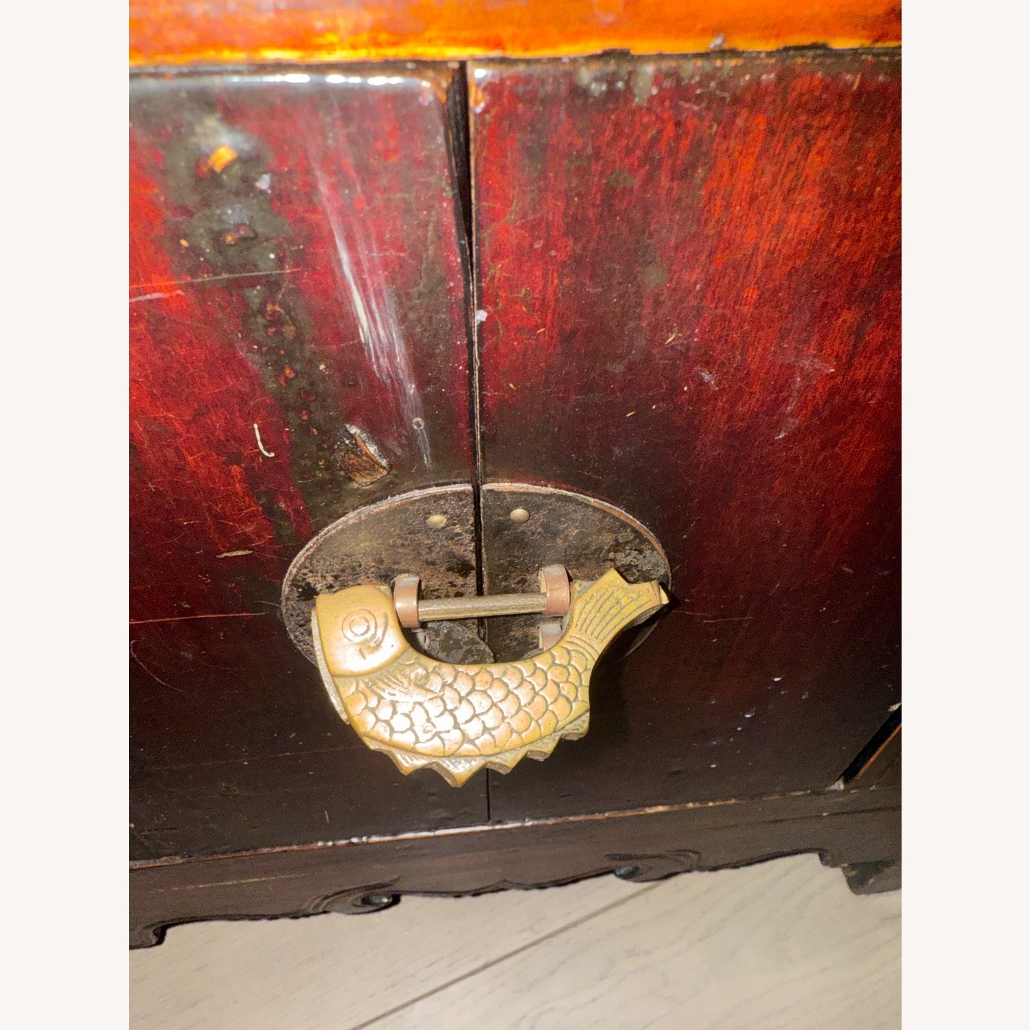 Vintage/Antique Finds Dark Brown Wood Chest - image-7