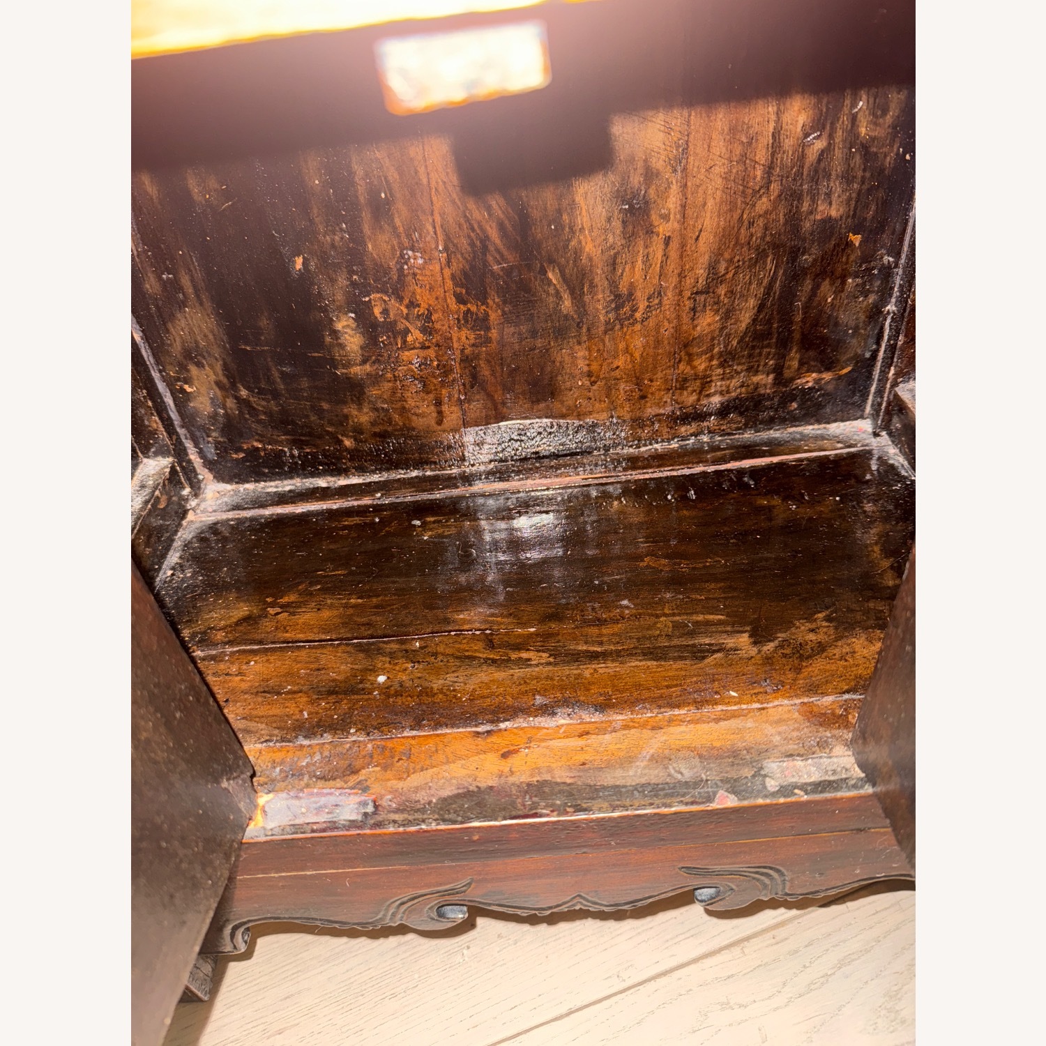 Vintage/Antique Finds Dark Brown Wood Chest - image-9