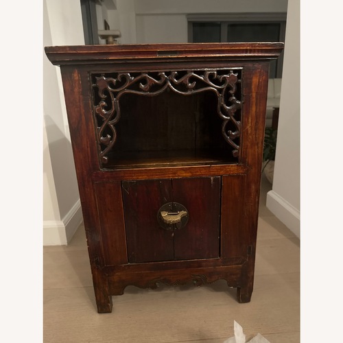 Used Vintage/Antique Finds Dark Brown Wood Chest for sale on AptDeco