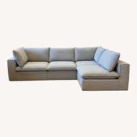 Modern Right Angle Sleeper w/ Ottoman Sectional 