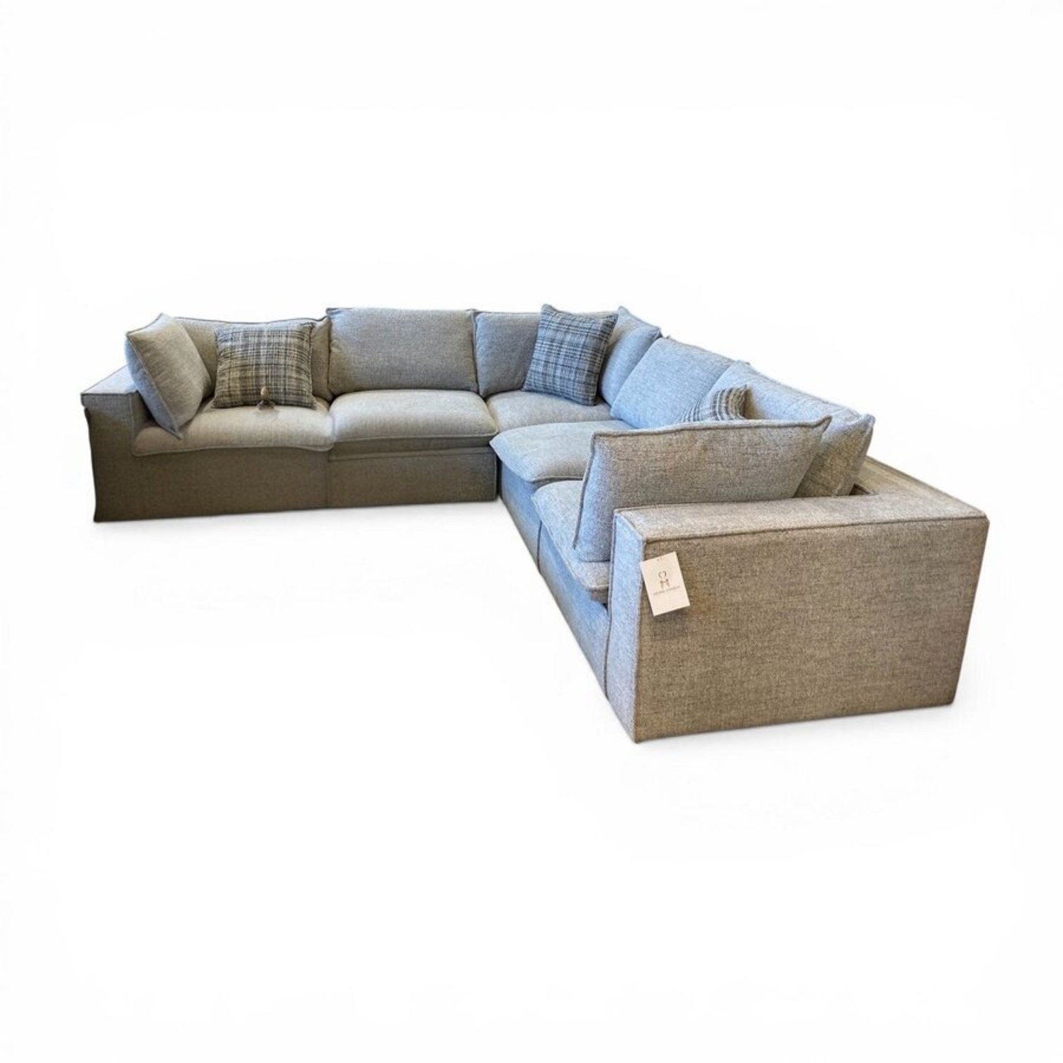 Modern Right Angle Sleeper w/ Ottoman Sectional  - image-1