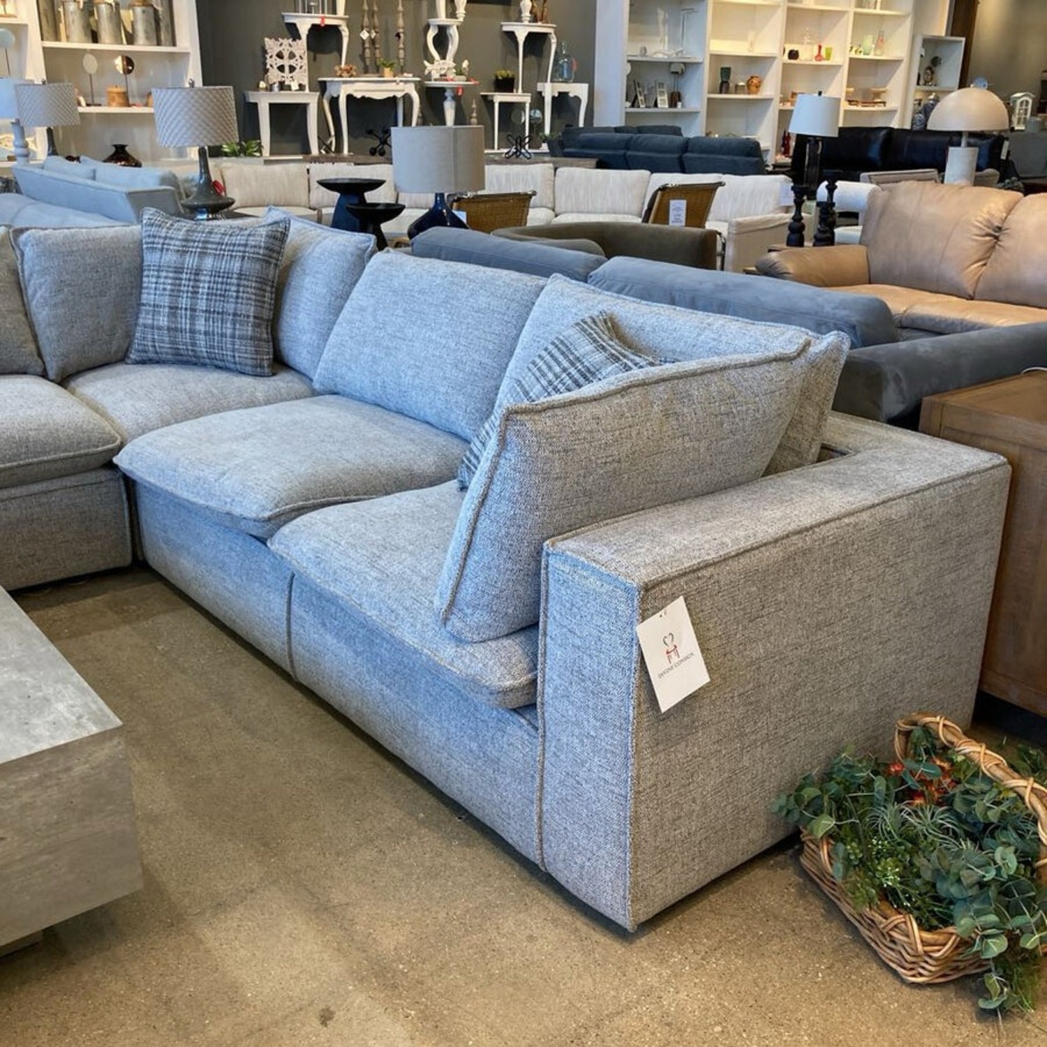 Modern Right Angle Sleeper w/ Ottoman Sectional  - image-3