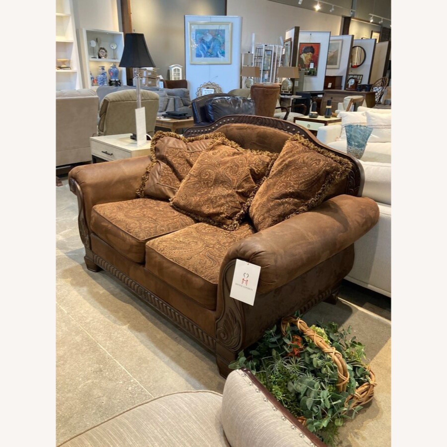 Bradington Two-Seat Roll Arm Loveseat - image-2