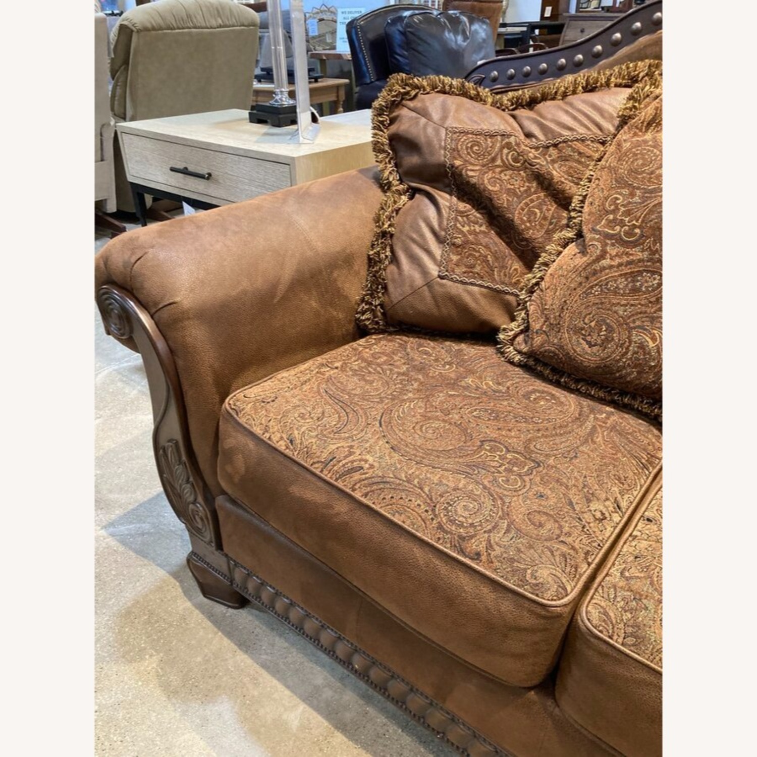 Bradington Two-Seat Roll Arm Loveseat - image-5