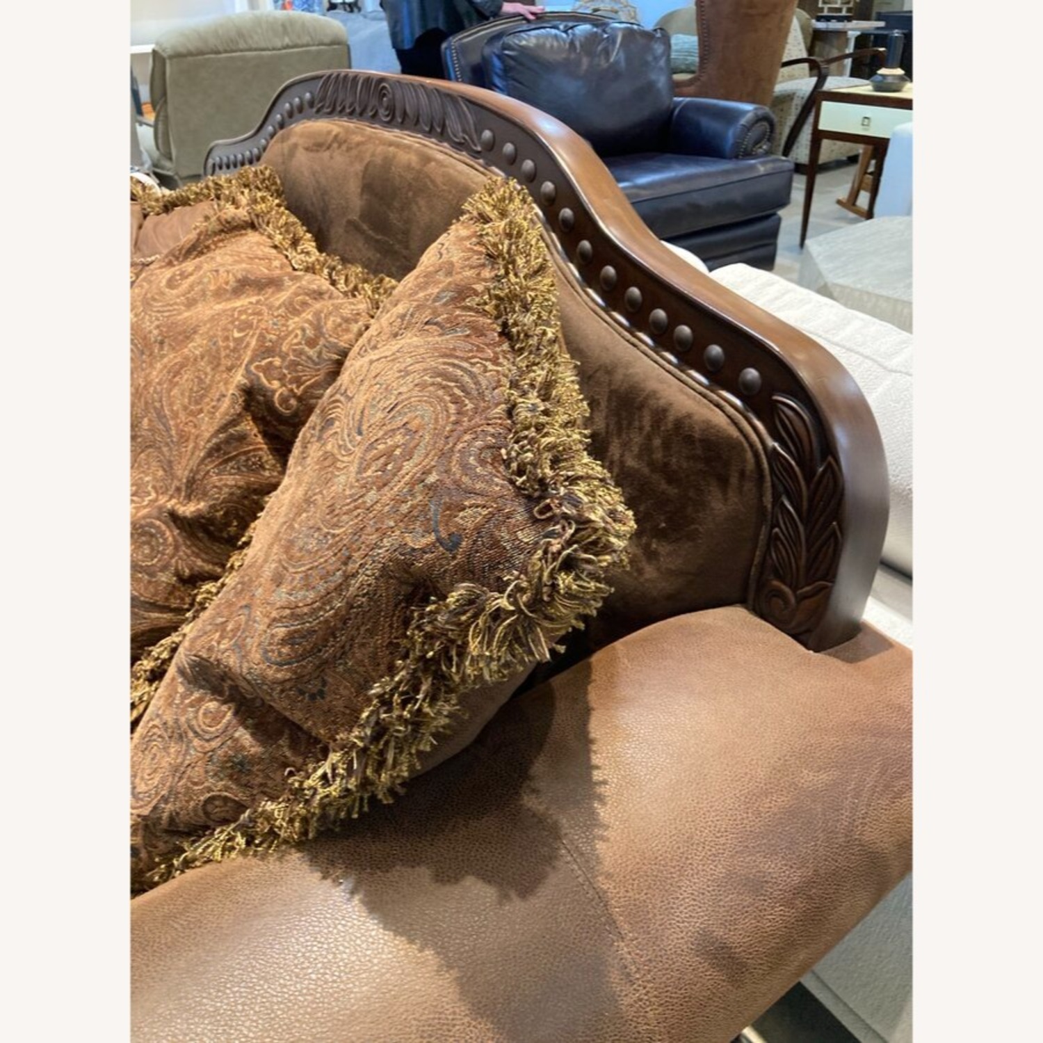 Bradington Two-Seat Roll Arm Loveseat - image-4