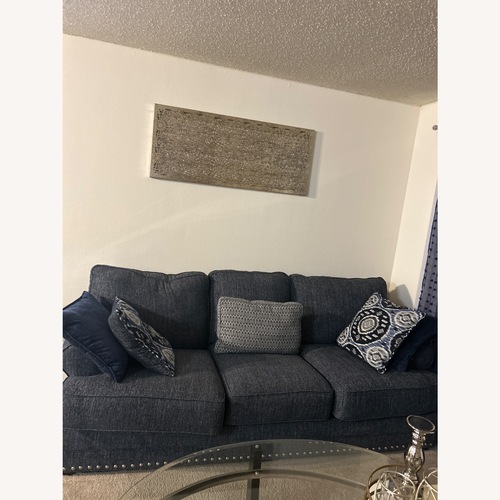 Used Bob's Discount Furniture Dakota Blue 3 Seater Sofa  for sale on AptDeco