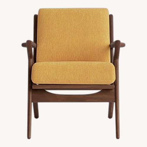 Used Joybird Soto Gold Wood Accent Chair for sale on AptDeco