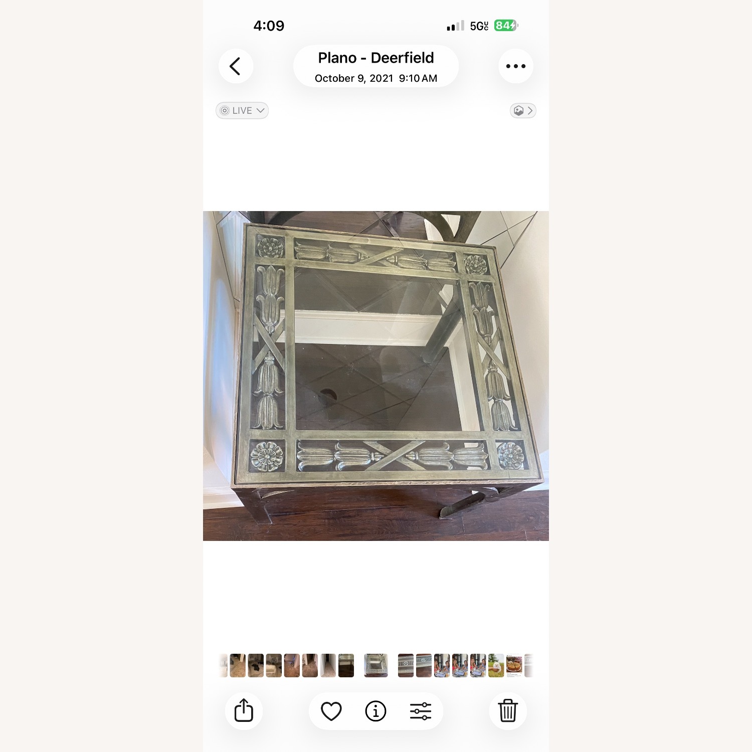 Vintage/Antique Silver Metal Coffee Table - image-1