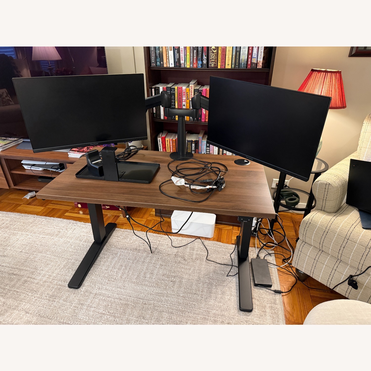V2 Dark Brown Wood Desk - image-1