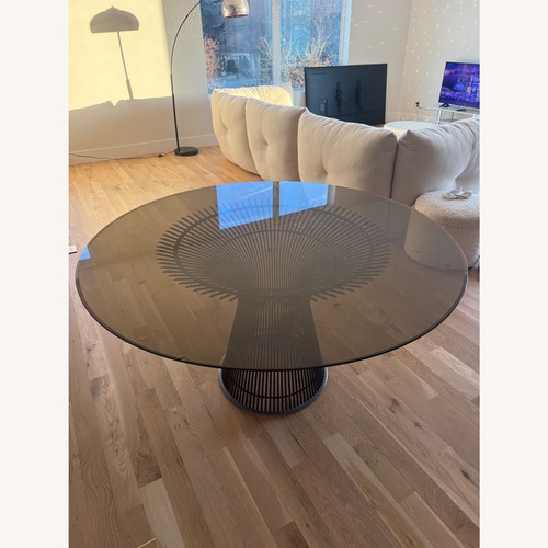 Used Warren Platner Black/Bronze Glass Dining Table for sale on AptDeco