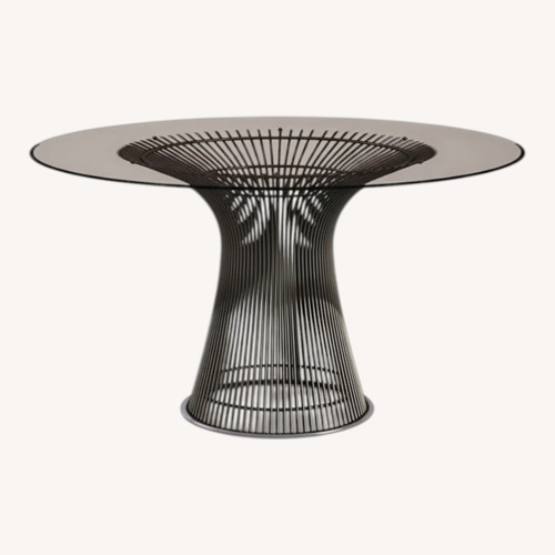 Used Warren Platner Black/Bronze Glass Dining Table for sale on AptDeco