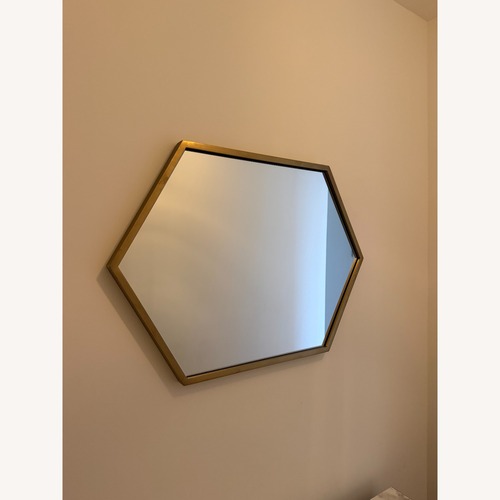 Used West Elm Metal Frame Hexagon Wall Mirror for sale on AptDeco